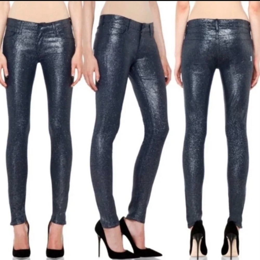 MOTHER Women's Skinny Jeans in Metallic Blue